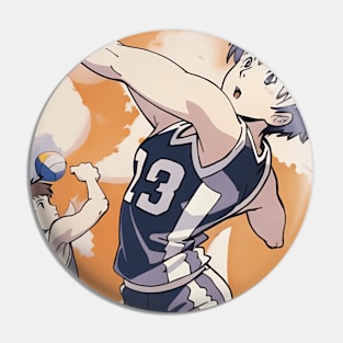 Volleyball Player Art Pin