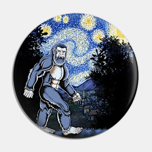 Bigfoot Van Gogh starry night Pin