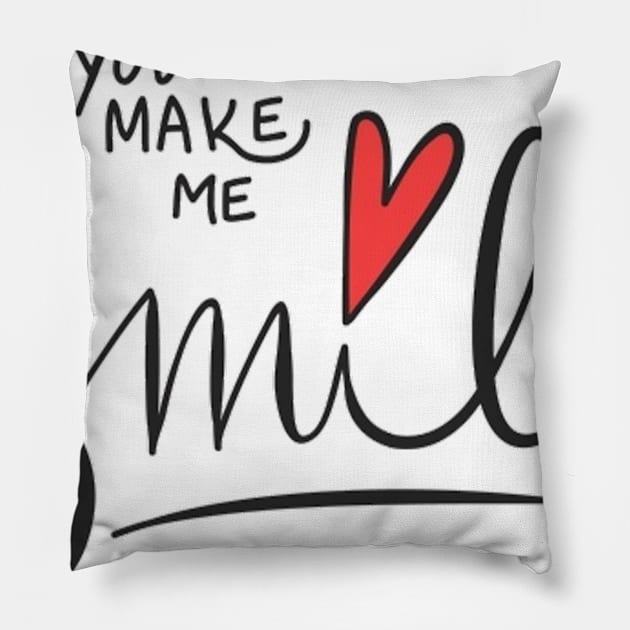 You make me smile Pillow by printydollars