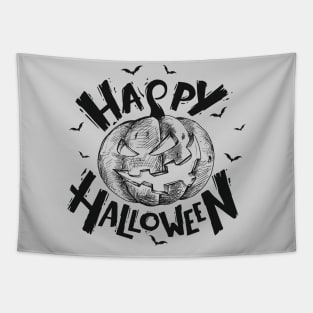 Halloween Scary Evil Pumpkin Funny Pumpkin Head Tapestry