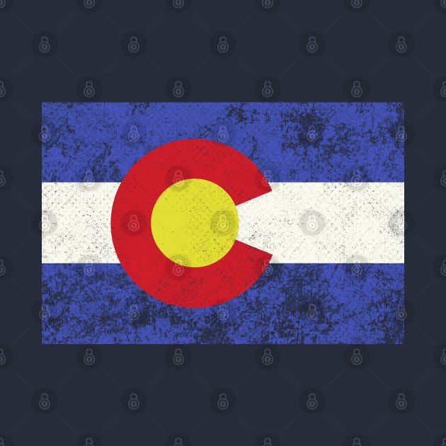 colorado flag vintage by inkzella