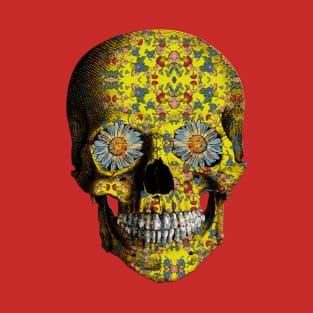 Yellow Floral Skull V2 T-Shirt