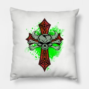 Crossbones Cross Pillow