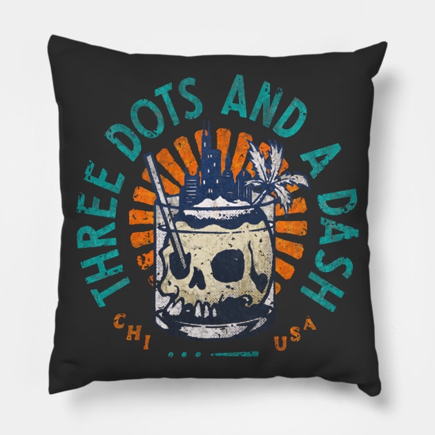 Three Dots and a Dash Tiki Bar Pillow by dudepal