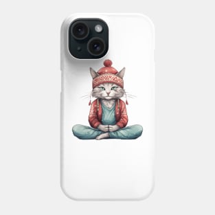 Yoga Meditation Christmas Cat I OM Phone Case