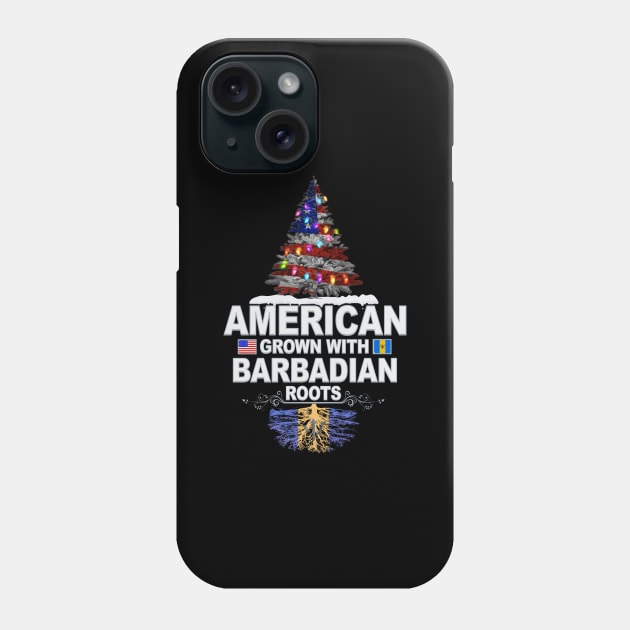 Christmas Tree  American Grown With Barbadian Roots - Gift for Barbadian From Barbados Phone Case by Country Flags