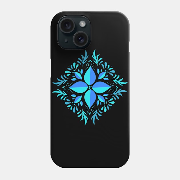 Turquoise blue calming flower yoga meditation Phone Case by BlueRoseHeart