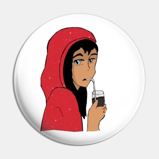 Red Hooded Girl Pin