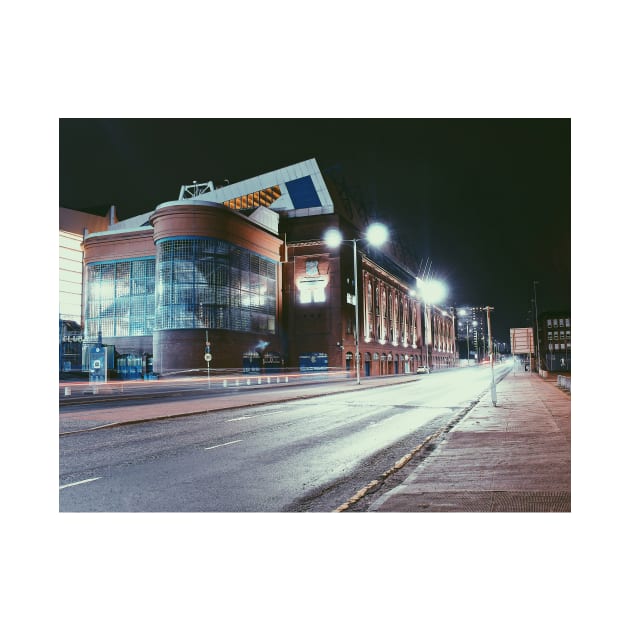 Glasgow Rangers Ibrox Stadium night time by simplythewest