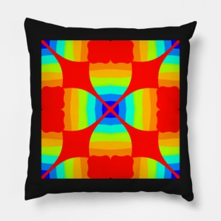 Modern Abstract Rainbow Colorful Flower Pattern Pillow