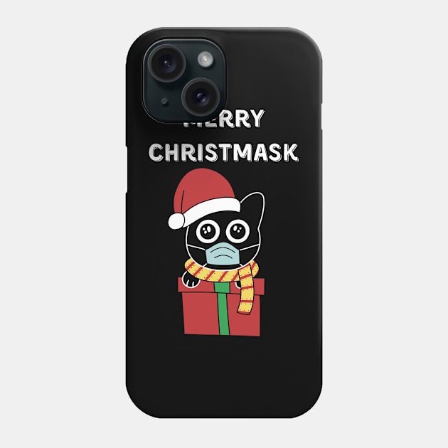 Merry Christmask Black Cat Phone Case by pako-valor