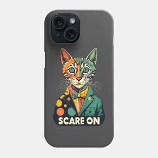 Halloween 'scare on' retro cat Phone Case