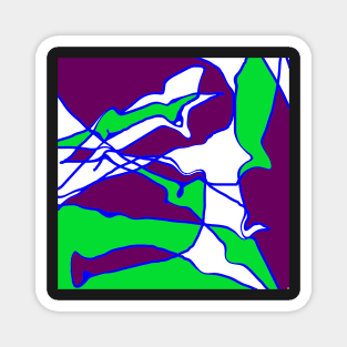 Purple, green and white Magnet