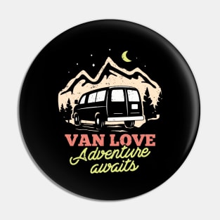 Van Love Camping Adventure Outdoor Bus Pin