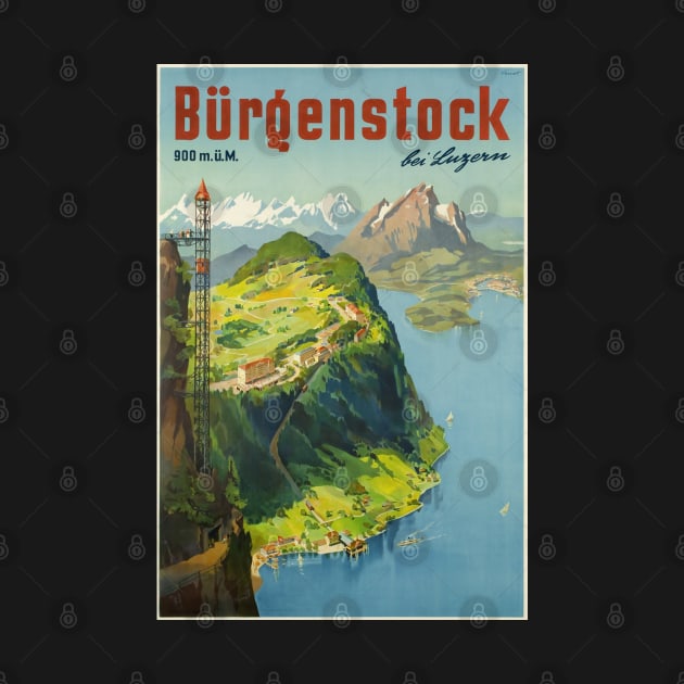 Bürgenstock bei Luzern,Switzerland,Travel Poster by BokeeLee