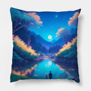 Landscape of Mountains and Admiration Pillow