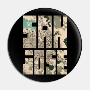 San Jose, USA City Map Typography - Vintage Pin