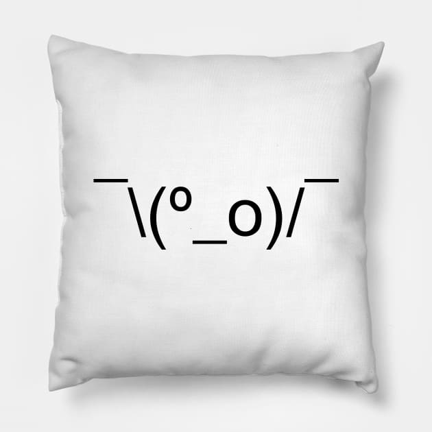 I Dunno LOL Emoticon ¯\(º_o)/¯ Japanese Kaomoji Pillow by tinybiscuits