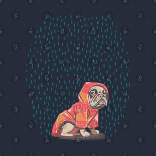 French Bulldog in a raincoat by Itouchedabee