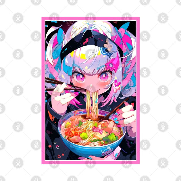 Cute Anime Girl |  Ramen Noodles | Hentaii Chibi Kawaii Design by AlNoah