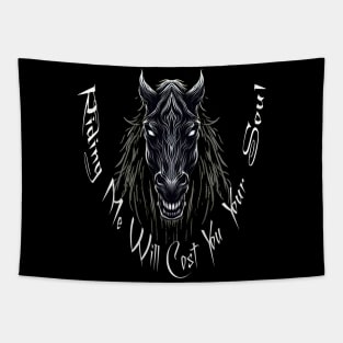 Possessed Untamed Black Horse Tapestry