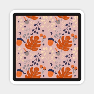 Autumn Pattern Fall Leaves Magnet