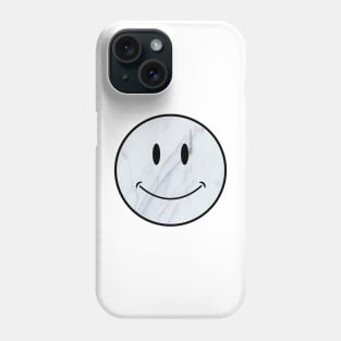 white and gray marble smiley face Phone Case