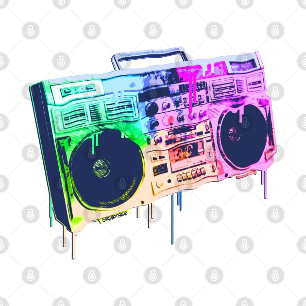 Epic Melting Boombox by robotface