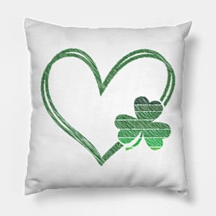 Green Heart Clover, St. Patrick's Day, Casual, Nature Inspired , Love, Spring Pillow