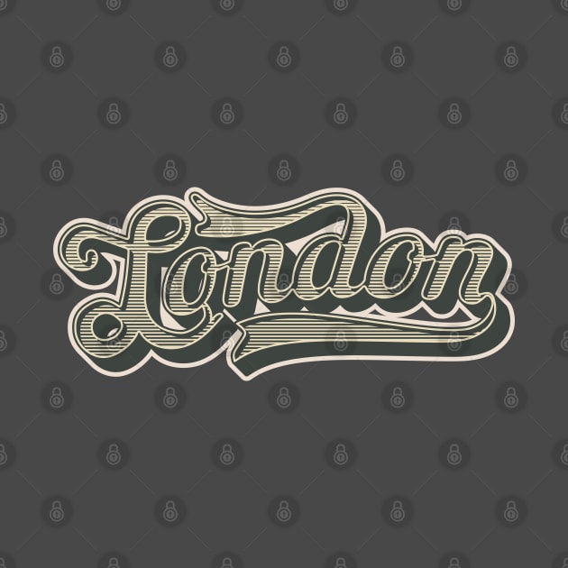 London - London Vintage Schriftzug - London Style by Boogosh