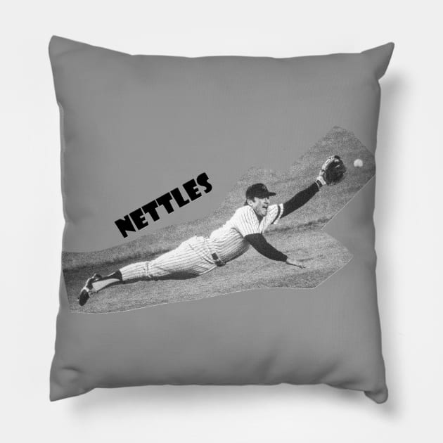 Graig Nettles Tribute Design Pillow by Bleeding Yankee Blue