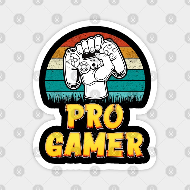 Vintage Pro Gamer Retro Gaming T-shirt - Video Gamer Gift Magnet by RRADesign