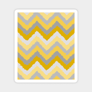 Mustard Yellow and Grey Distorted Chevrons Magnet