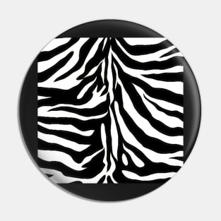 Black and White Zebra Stripes Pattern Pin