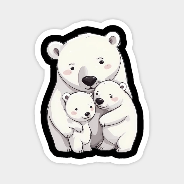 Polar Bear Family Magnet by animegirlnft