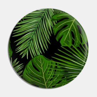 Tropical Leaves on Black Background Pin