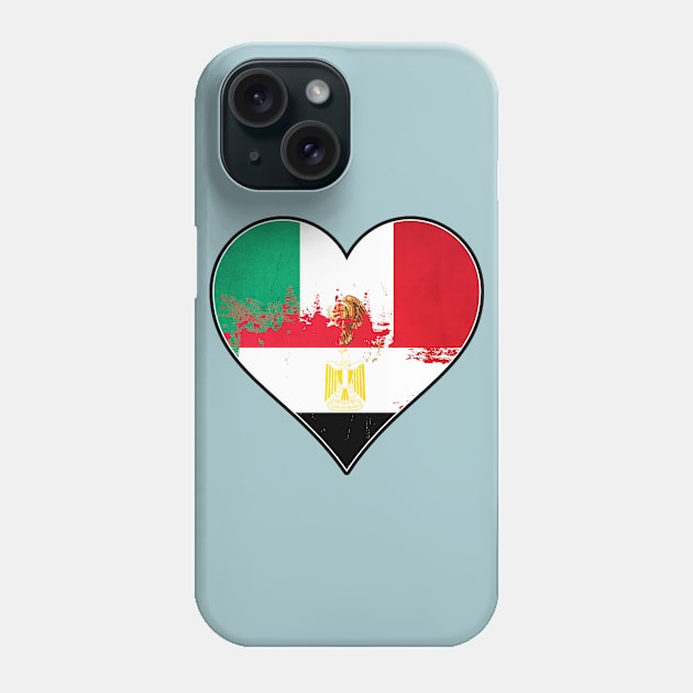 Mexican and Egyptian Heart Mix Heritage Flag Phone Case by Just Rep It!!