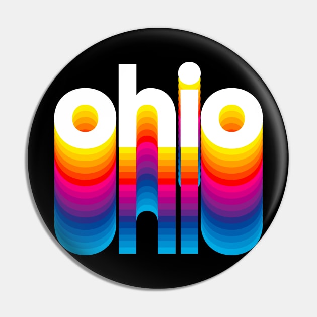 Buckeye State Pride - Rainbow Design I Love Ohio Pin by Vector Deluxe