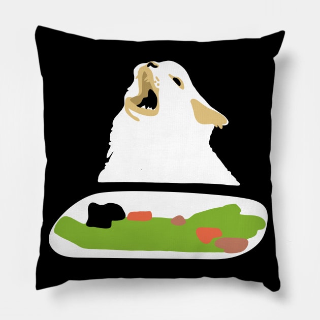 Table Cat Meme Funny Reaction New Format Pillow by okpinsArtDesign