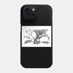 Lillies pencil drawing Phone Case