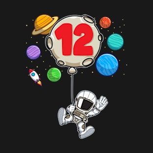 Astronaut 12 Year Old Birthday Boy Space Party 12th Birthday T-Shirt