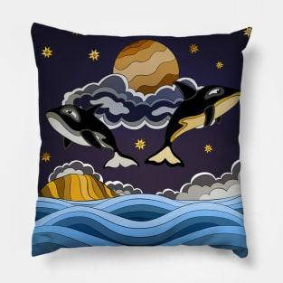 space orcas Pillow