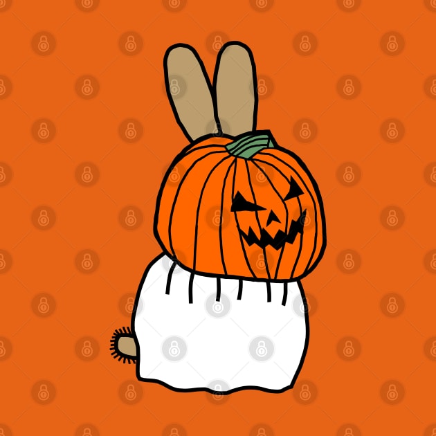 Cute Bunny Rabbit Wearing Halloween Horror Costume by ellenhenryart