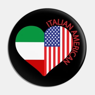 Italian American Italian Flag American Flag Heart Pin