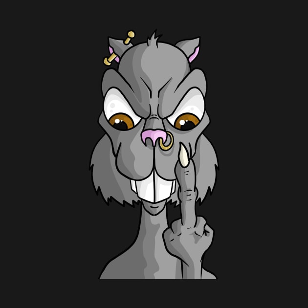 Squirrel middle finger by JeremyBrownArt 