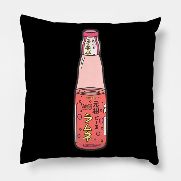 Ramune Soda Japanese Drink Pillow by Kelly Louise Art