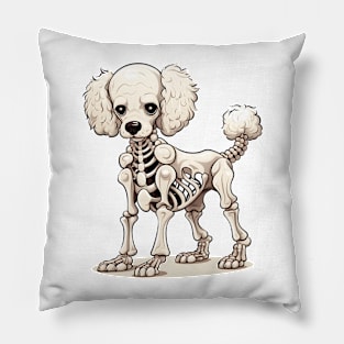 Skeleton Poodle Dog Pillow