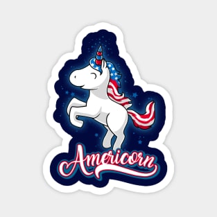 Americorn-Patriotic Proud American Unicorn Kids Magnet