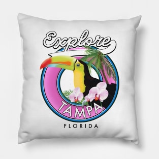 Tampa florida retro logo Pillow