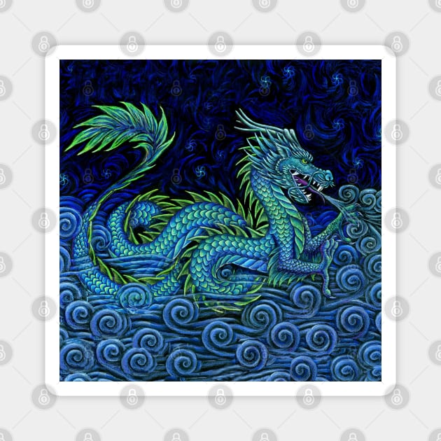 Chinese Azure Dragon Magnet by rebeccawangart